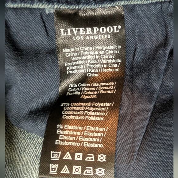 NWT Liverpool Los Angeles Bond Skinny Eco Blue Jeans Mens Size 33x34 Coolmax - Picture 3 of 6